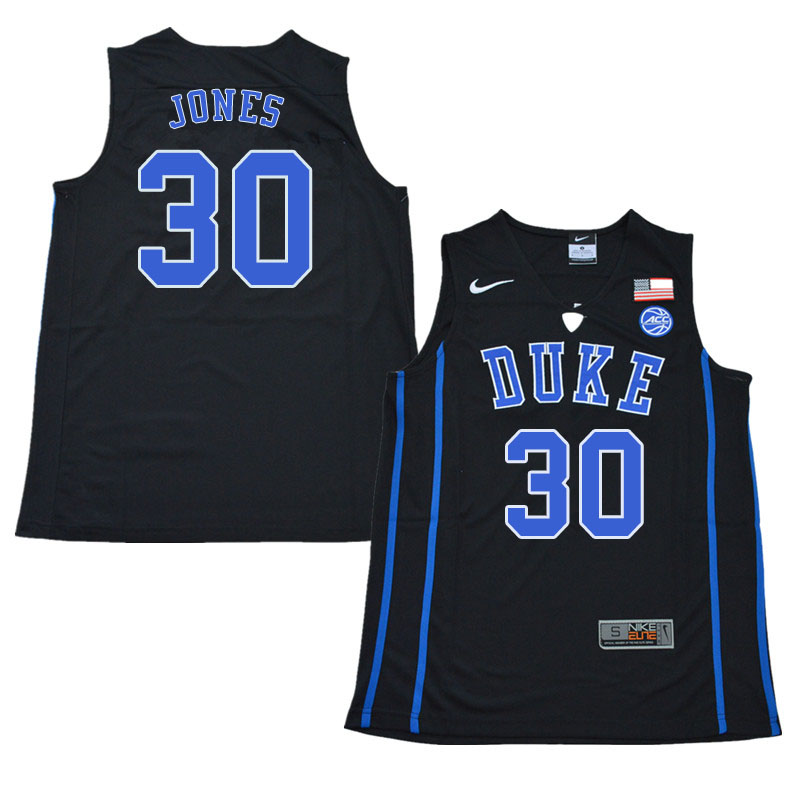 2018 Men #30 Dahntay Jones Duke Blue Devils College Basketball Jerseys Sale-Black - Click Image to Close